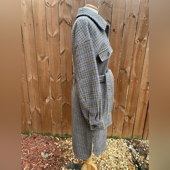 VERO MODA Plaza Long Wool Coat GA | M | Brown / Navy | NEW!! Stlye 10270731 - Picture 4 of 14